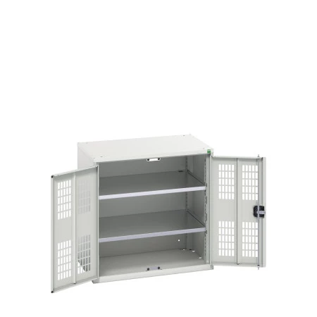 16926740 - VERSO Armoire à Porte Ventilée - Avec 2 Tablettes - LxPxH 800x550x800mm - Gris Clair RAL 7035 16926740 - VERSO Armoire à Porte Ventilée - Avec 2 Tablettes - LxPxH 800x550x800mm - Gris Clair RAL 7035