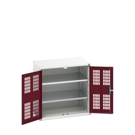 16926740 - VERSO Armoire à Porte Ventilée - Avec 2 Tablettes - LxPxH 800x550x800mm - Rouge Pourpre RAL 3004 16926740 - VERSO Armoire à Porte Ventilée - Avec 2 Tablettes - LxPxH 800x550x800mm - Rouge Pourpre RAL 3004