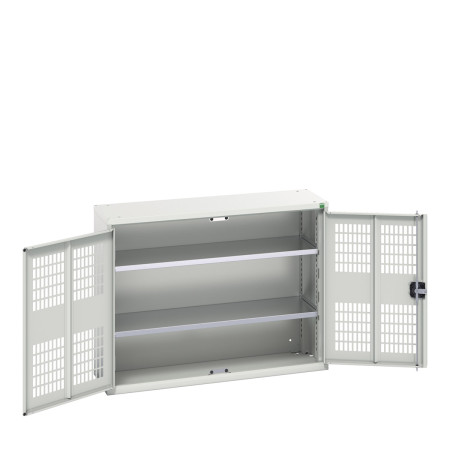 16926750 - VERSO Armoire à Porte Ventilée - Avec 2 Tablettes - LxPxH 1050x350x800mm + Murale - Gris Clair RAL 7035 16926750 - VERSO Armoire à Porte Ventilée - Avec 2 Tablettes - LxPxH 1050x350x800mm + Murale - Gris Clair RAL 7035