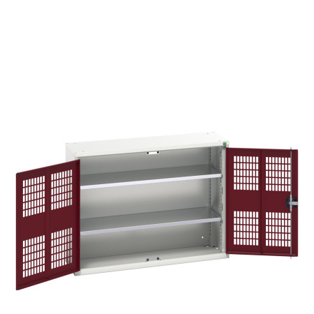 16926750 - VERSO Armoire à Porte Ventilée - Avec 2 Tablettes - LxPxH 1050x350x800mm + Murale - Rouge Pourpre RAL 3004 16926750 - VERSO Armoire à Porte Ventilée - Avec 2 Tablettes - LxPxH 1050x350x800mm + Murale - Rouge Pourpre RAL 3004