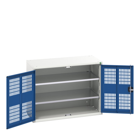 16926760 - VERSO Armoire à Porte Ventilée - Avec 2 Tablettes - LxPxH 1050x550x800mm - Bleu Gentiane RAL 5010 16926760 - VERSO Armoire à Porte Ventilée - Avec 2 Tablettes - LxPxH 1050x550x800mm - Bleu Gentiane RAL 5010