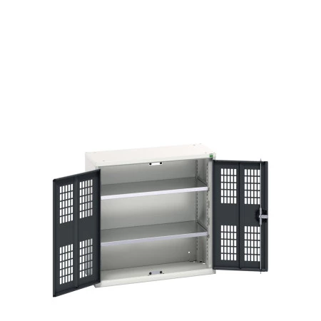 16926730 - VERSO Armoire à Porte Ventilée - Avec 2 Tablettes - LxPxH 800x350x800mm + Murale - Gris Anthracite RAL 7016 16926730 - VERSO Armoire à Porte Ventilée - Avec 2 Tablettes - LxPxH 800x350x800mm + Murale - Gris Anthracite RAL 7016