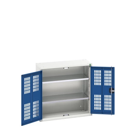 16926730 - VERSO Armoire à Porte Ventilée - Avec 2 Tablettes - LxPxH 800x350x800mm + Murale - Bleu Gentiane RAL 5010 16926730 - VERSO Armoire à Porte Ventilée - Avec 2 Tablettes - LxPxH 800x350x800mm + Murale - Bleu Gentiane RAL 5010