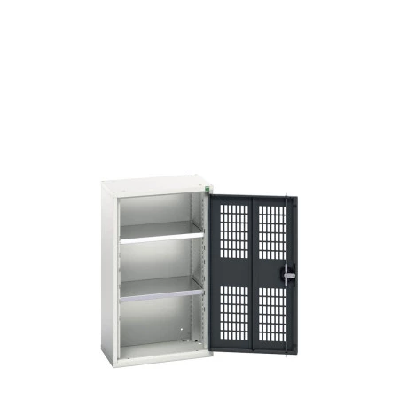 16926711 - VERSO Armoire à Porte Ventilée - Avec 2 Tablettes - LxPxH 525x350x900mm + Murale - Gris Anthracite RAL 7016