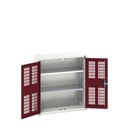 16926731 - VERSO Armoire à Porte Ventilée - Avec 2 Tablettes - LxPxH 800x350x900mm + Murale - Rouge Pourpre RAL 3004 16926731 - VERSO Armoire à Porte Ventilée - Avec 2 Tablettes - LxPxH 800x350x900mm + Murale - Rouge Pourpre RAL 3004