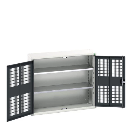 16926751 - VERSO Armoire à Porte Ventilée - Avec 2 Tablettes - LxPxH 1050x350x900mm + Murale - Gris Anthracite RAL 7016 16926751 - VERSO Armoire à Porte Ventilée - Avec 2 Tablettes - LxPxH 1050x350x900mm + Murale - Gris Anthracite RAL 7016