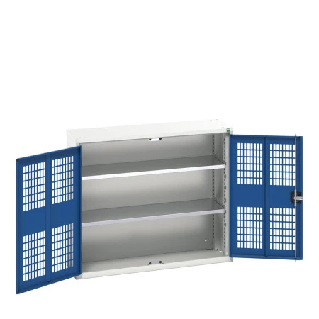 16926751 - VERSO Armoire à Porte Ventilée - Avec 2 Tablettes - LxPxH 1050x350x900mm + Murale - Bleu Gentiane RAL 5010 16926751 - VERSO Armoire à Porte Ventilée - Avec 2 Tablettes - LxPxH 1050x350x900mm + Murale - Bleu Gentiane RAL 5010