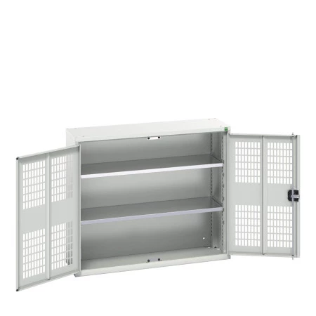16926751 - VERSO Armoire à Porte Ventilée - Avec 2 Tablettes - LxPxH 1050x350x900mm + Murale - Gris Clair RAL 7035 16926751 - VERSO Armoire à Porte Ventilée - Avec 2 Tablettes - LxPxH 1050x350x900mm + Murale - Gris Clair RAL 7035