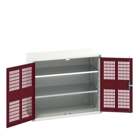 16926761 - VERSO Armoire à Porte Ventilée - Avec 2 Tablettes - LxPxH 1050x550x900mm - Rouge Pourpre RAL 3004 16926761 - VERSO Armoire à Porte Ventilée - Avec 2 Tablettes - LxPxH 1050x550x900mm - Rouge Pourpre RAL 3004