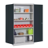 Armoire d'atelier à portes battantes - 2 portes - 4 étagères - LxPxH 1000x500-665x1950 mm - Caisson Gris Clair RAL 7035 - Façade Gris Anthracite RAL 7016 Armoire d'atelier à portes battantes - 2 portes - 4 étagères - LxPxH 1000x500-665x1950 mm - Caisson Gris Clair RAL 7035 - Façade Gris Anthracite RAL 7016
