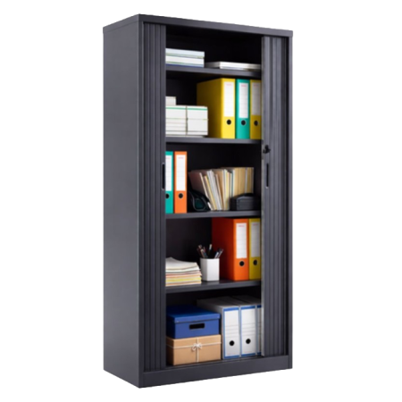 Armoire de bureau à rideaux livrée montée Armoire de bureau à rideaux livrée montée
