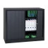 Armoire basse à rideaux coulissants. Bande magnétique sur la hauteur des deux rideaux et fermeture par clés. Peinture époxy cuite au four conforme aux normes environnementales. Armoire basse à rideaux coulissants. Bande magnétique sur la hauteur des deux rideaux et fermeture par clés. Peinture époxy cuite au four conforme aux normes environnementales.