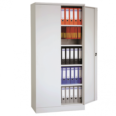 Armoire haute de bureau en kit - 920 x 420 x 1950 mm ivoire