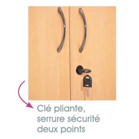 Armoire haute en bois à portes battantes Armoire haute en bois à portes battantes