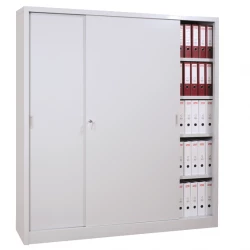 Armoire haute métallique à portes coulissantes