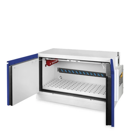 Armoire basse 2 portes pour batteries lithium. Armoire basse 2 portes pour batteries lithium.