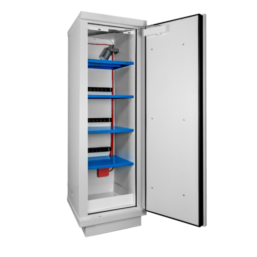 Armoire de charge batteries lithium - Coupe-feu 4 étagères