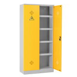 Armoire de sécurité 2 portes pour produits dangereux monobloc. Équipée de 4 tablettes de rétention galvanisées e 20 ou 40 L. Charges 80 kg par tablette - soit 400 kg au totale. Armoire de sécurité 2 portes pour produits dangereux monobloc. Équipée de 4 tablettes de rétention galvanisées e 20 ou 40 L. Charges 80 kg par tablette - soit 400 kg au totale.