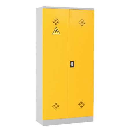 Armoire de sécurité 2 portes pour produits dangereux. serrure à clé 3 points. Porte document sur la porte intérieure gauche. Ouverture de la porte à 215°. Peinture poudre époxy. Armoire de sécurité 2 portes pour produits dangereux. serrure à clé 3 points. Porte document sur la porte intérieure gauche. Ouverture de la porte à 215°. Peinture poudre époxy.