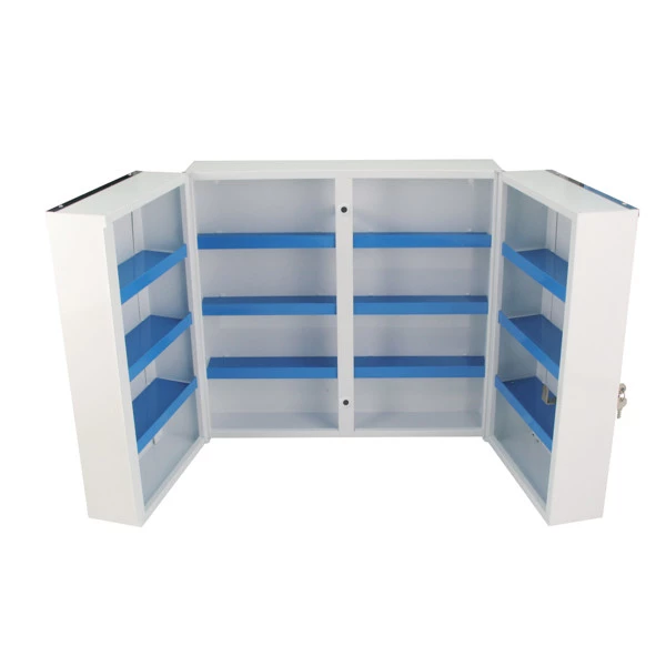 Armoire à pharmacie murale 53 x 53 cm 2 portes serrure blanc