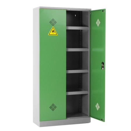 Armoire phytosanitaire haute avec ouïes d'aération basse et haute et serrure à clef 2 points. Peinture Epoxy. Armoire phytosanitaire haute avec ouïes d'aération basse et haute et serrure à clef 2 points. Peinture Epoxy.