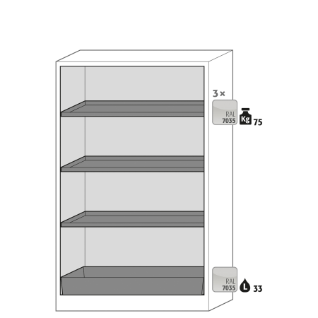 Armoire anti-feu 90 min semi-automatique à étagères Armoire anti-feu 90 min semi-automatique à étagères