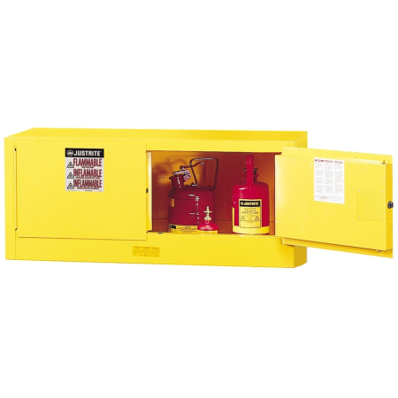 Armoire de sécurité pour produits inflammables, basse, Capacité 45 L. Armoire de sécurité pour produits inflammables, basse, Capacité 45 L.