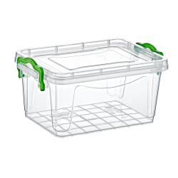 Bac plastique de rangement transparent avec couvercle