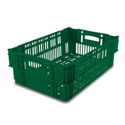 Caisse ajourée alimentaire GILAC - 600x400 mm - recyclée