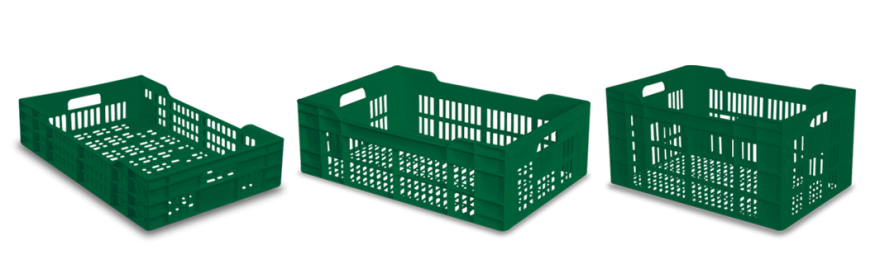 Caisse ajourée alimentaire GILAC - 600x400 mm - recyclée