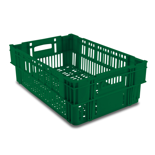 Caisse ajourée alimentaire GILAC - 600x400 mm - recyclée - Réf : 19.2077.01