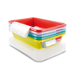 Lot de 5 bacs alimentaires plat GILAC pour échantillonnage - 3 ou 8 L