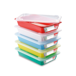 Lot de 5 bacs alimentaires plat GILAC pour échantillonnage - 3 ou 8 L