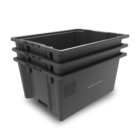 Bac plastique plein 800 x 600 emboîtable 78% Bac plastique plein 800 x 600 emboîtable 78%