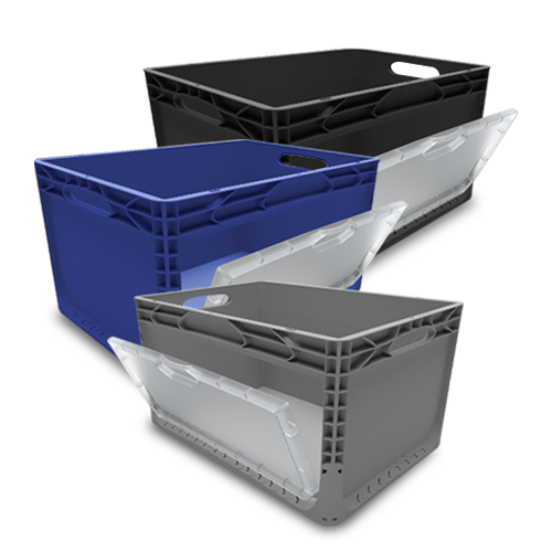 Lot De 10 Boîtes Euro Empilables BRB Avec 2 Poignées Traversantes – 600 X 400 X 220 Mm – Gris – 45 L – Idéal Entrepôt & Atelier