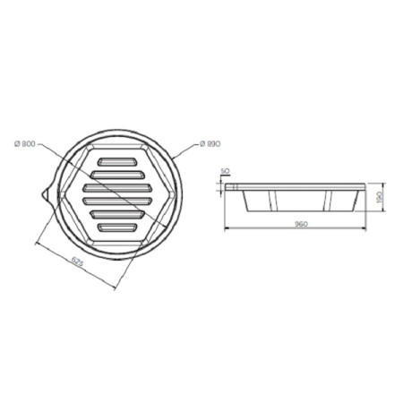 Bac de rétention cylindrique polyéthylène 54L Bac de rétention cylindrique polyéthylène 54L