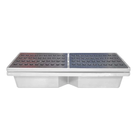 Bac de rétention transparent de 70 litres. Caillebotis noir Bac de rétention transparent de 70 litres. Caillebotis noir