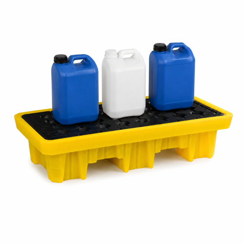 Bac de rétention PE polyéthylène pour bidons avec caillebotis