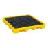 Palette de rétention plastique pour bidons de produits chimiques avec système anti-déversement Palette de rétention plastique pour bidons de produits chimiques avec système anti-déversement