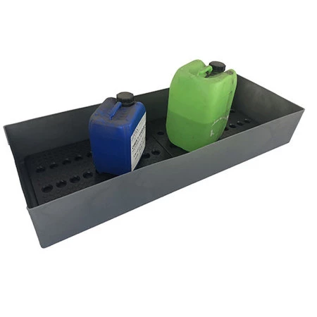 Bac de rétention gris de 70 litres. Avec caillebotis Bac de rétention gris de 70 litres. Avec caillebotis