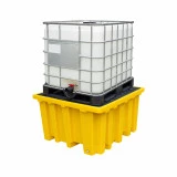 Bac de rétention plastique jaune pour cuve IBC 1000 litres avec caillebotis noir Bac de rétention plastique jaune pour cuve IBC 1000 litres avec caillebotis noir