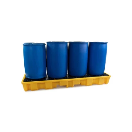 Bac de rétention plastique 235l en ligne - 4 fûts alignés Bac de rétention plastique 235l en ligne - 4 fûts alignés
