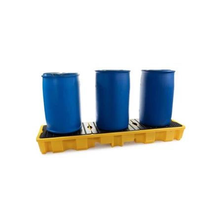 Bac de rétention plastique 235l en ligne - 4 fûts alignés Bac de rétention plastique 235l en ligne - 4 fûts alignés