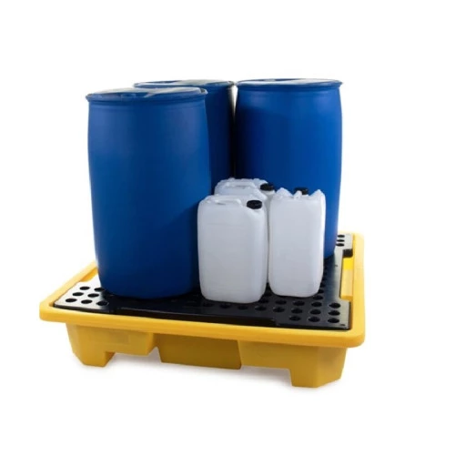 Bac de rétention plastique 249l empilable - 4 fûts
