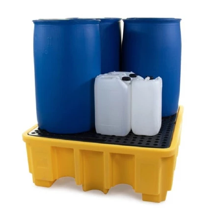 Bac de rétention plastique - 4 fûts - 50% de rétention