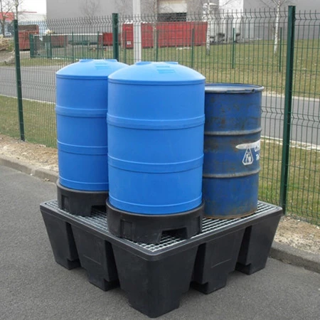 Bac de rétention plastique 475l empilable - 4 fûts Bac de rétention plastique 475l empilable - 4 fûts