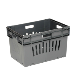 Bac plastique 600 x 400 emboîtable 70% ajouré/fond plein renforcé