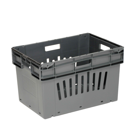 Bac plastique 600 x 400 emboîtable 70% ajouré/fond plein renforcé