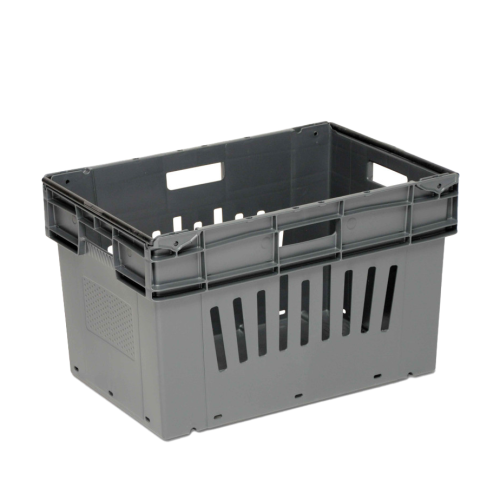 Bac plastique 600 x 400 emboîtable 70% ajouré/fond plein renforcé
