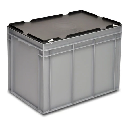 Bac Europe 600 x 400 avec couvercle à charnières Bac Europe 600 x 400 avec couvercle à charnières